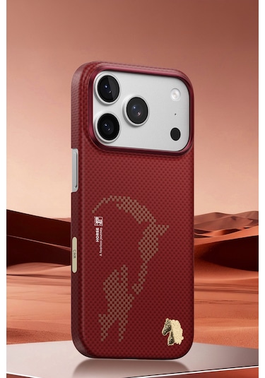 Apple Uyumlu iPhone 17 Pro Max Blaze Steed Aramid Fiber Magnetic Case Şeffaf