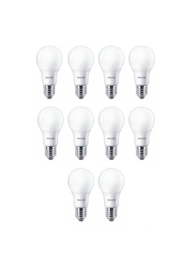 Philips 8W (60W) Led Ampul Sarı 2700K (10 Adet) Tasarruflu Lamba