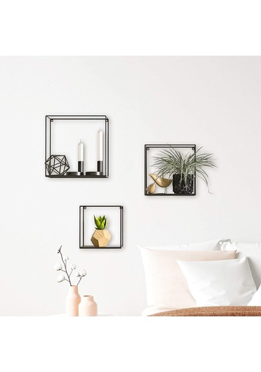 Wessdizayn Metal Duvar Rafı Iskandinav Küp Model 3 ‘Lü Set Wd-231