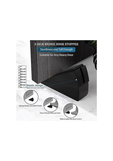 Kapı Durdurucu, Ağır Hizmet Tipi Kapı Durdurucu Kama, Kapının Altı İçin Uzun Kapı Durdurucu, 3 İnç Yüksekliğinde Kapı Durdurucu En Güçlü Siyah Diğer