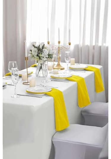 Anılsan%100 Pamuk Kumaş Servis Peçetesi Sarı 50 x 50 Cm 6’lı