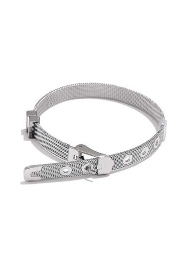 Fastbuy Geometrik Kadın Bileklik - Paslanmaz Gümüş Çelik Gümüş