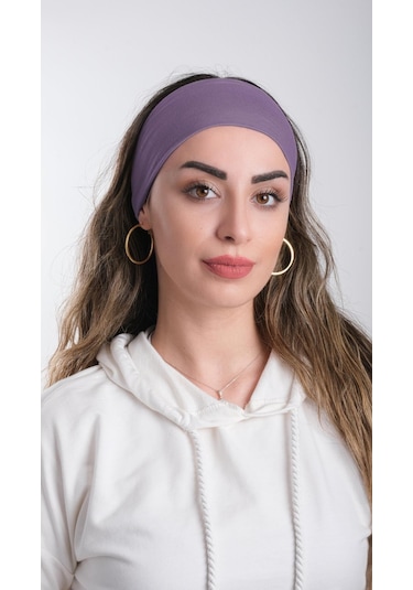 Hürrem Bone Mor Bandana Saç Bandı Viskon Düz 3012 22 Mor