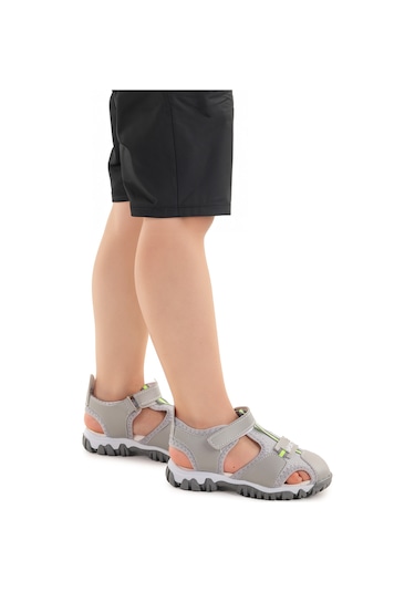 Kiko Kids Erkek Bebek Sandalet Arz 2399 Açık Gri