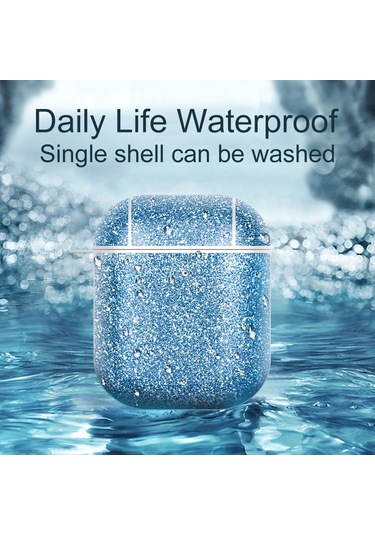 Airpods Uyumlu Pro Glitter Toz Cilt Dokusu İçin Pc Tws Kulaklık Kılıfı Gümüş