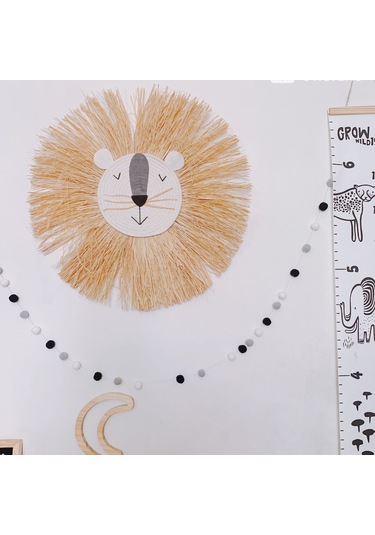 Sones El Yapımı Dokuma Karikatür Aslan Kaplan Hasır Ev Duvar Süsleri Çocuk Odası Giyim Mağazası Aksesuarları Sz-m01