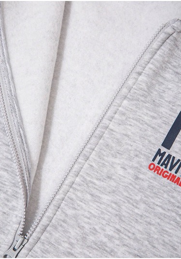 Mavi Fermuarlı Gri Erkek Çocuk Sweatshirt M6s10138-88467 Gri