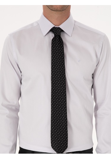 Cacharel Açık Gri Slim Fit %100 Pamuk Klasik Gömlek