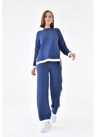 Ftz Women Kadın Çizgi Detaylı İkili Takım İndigo 20631-indigo İndigo