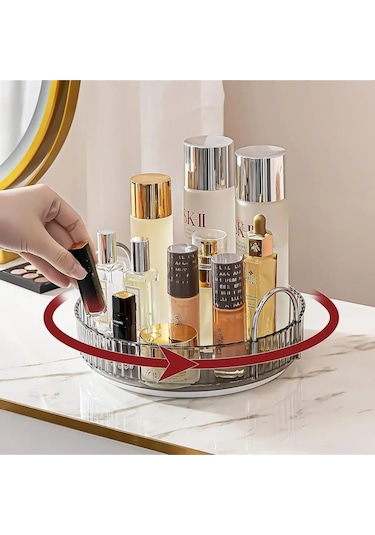 360 Derece Dönebilen Makyaj Organizeri Antrasit