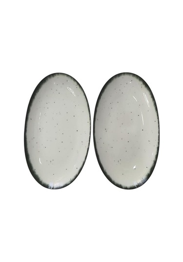 Güral Porselen Elıps 2 Parça 25 Cm Kayık Tabak Siyah