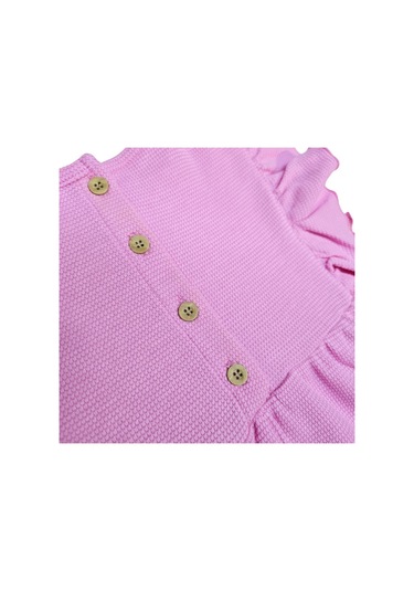 Kolu Fırfırlı Kız Çocuk Elbise Pembe