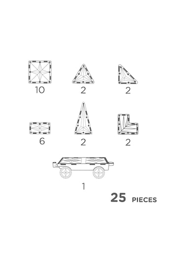 Cleverclixx Wheels Pack Manyetik Bloklar, Intense 25 Parça