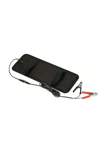 Pazly Yüksek Kaliteli Siyah Monokristalin Güneş Paneli Şarjı - 18v/12v Araba Sigara Çakmağı Adaptörü, Pil Şarjı Timsah Klips Kablosu