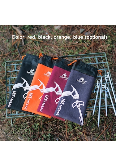 Ise Mount Açık Kamp Çadır Peg Zemin Çivi Saklama Çantası Çadır Siyah