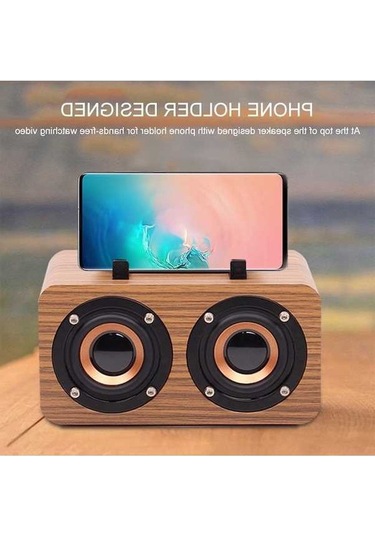 Flybuy Taşınabilir Ahşap Bluetooth Hoparlör - Fm Radyolu, 2x3w, Şarj Edilebilir, Ahşap Gövde, Mini Ses Sistemi