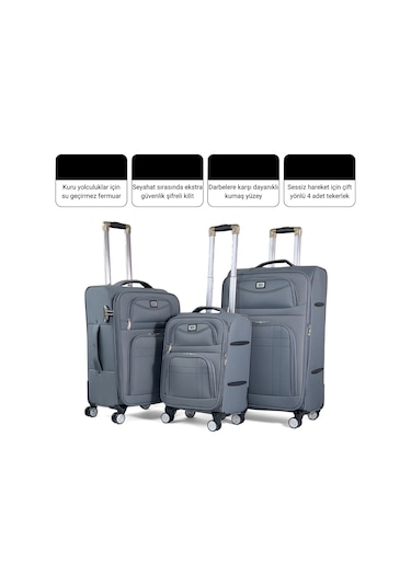 Reymond Luggage Lara Seyahat Valizi, Orta Boy Gri