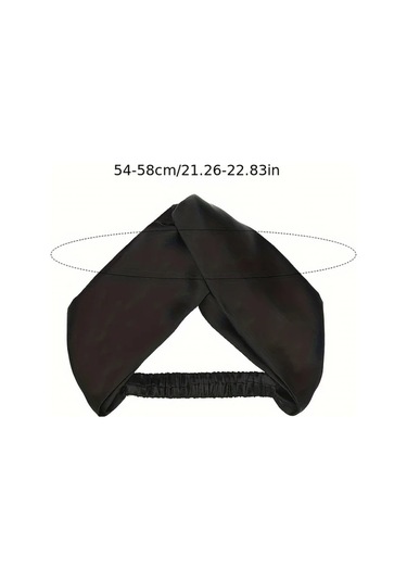 Elmpaly Şampanya %100 Saf İpek Geniş Rahat Kadın Saç Bandı Şampanya