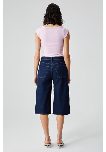 Grımelange Noemı Kadın Balerin Yaka Kısa Kol Slim Fit Ribanalı Pembe Bluz Pembe