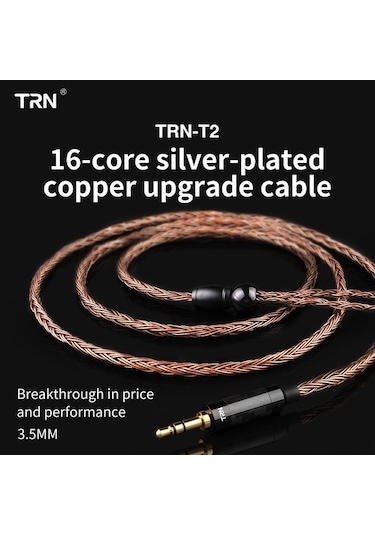 Willowhaven Trn T2 Kulaklık Yükseltme Kablosu 16 Çekirdek Gümüş Kaplı Bakır 0.78mm 2pin Siyah Trn T2