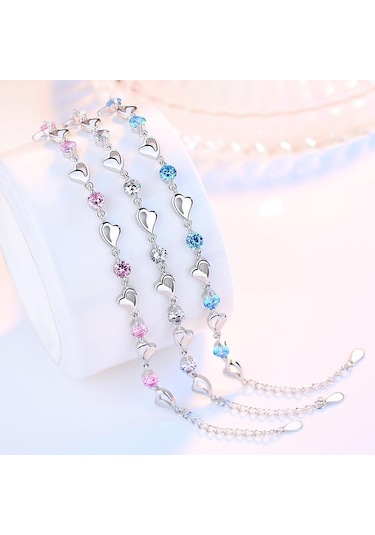 Mavi Mavi Kalp Bileklik İçi Boş Aşk Bilekliği Mavi