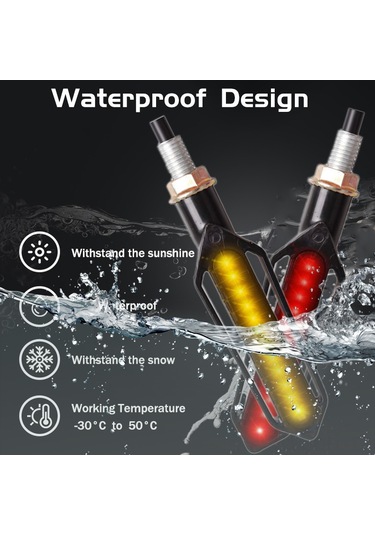 Dofolink Motosiklet Modifikasyonu İçin 24 Led İki Renkli Akışlı Sinyal, Fren Işığı Ve Gündüz Çalışma Işığı Seti 4 Adet
