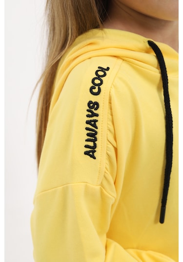 Toontoy Kız Çocuk Nakışlı Sweatshirt Koyu Sarı