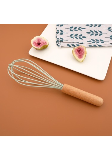 Nane Yeşili 1 Adet Ahşap Saplı Yumurta Çırpıcı Silikon Mutfak Pişirme Araçlar Isıya Dayanıklı Yumurta Karıştırıcı Çırpıcı 56654262