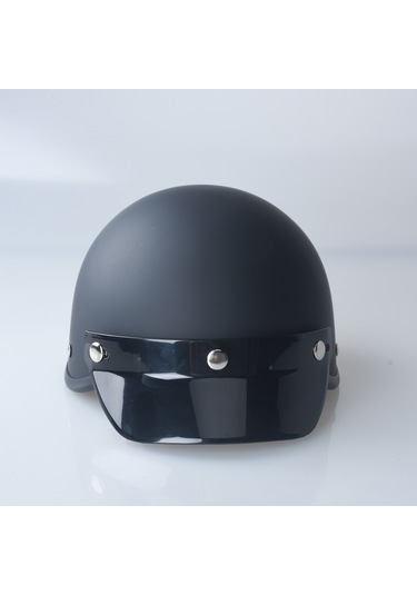 Tcherchi Retro Açık Motosiklet Kaskı Mat Siyah