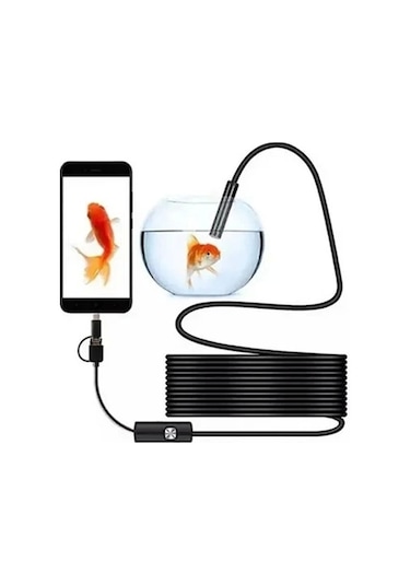 Vtn-02 Endoskop Yılan Video Kamera Led'li 2 Metre 7 Mm Sert Kablo Su Geçirmez