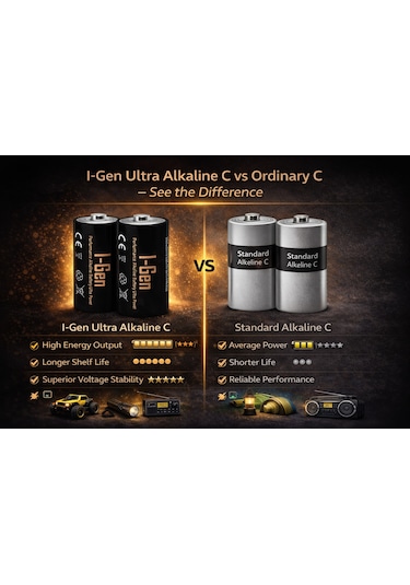 I-gen Lr14 Ultra Alkalin C Boy Pil 1.5v Orta Boy Pil 10 Lu Paket