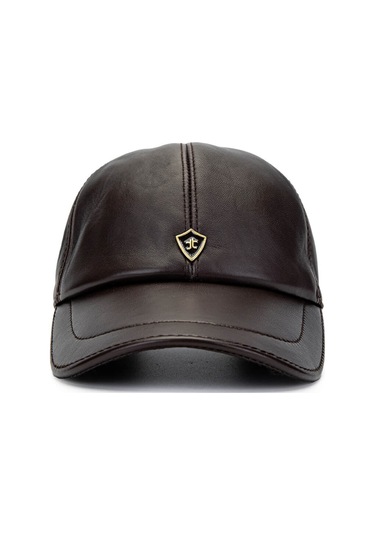 Tamer Tanca Erkek Hakiki Deri Kahverengi Şapka 524 Emr Beyzbol Sapka Kahve Koyu Kahve