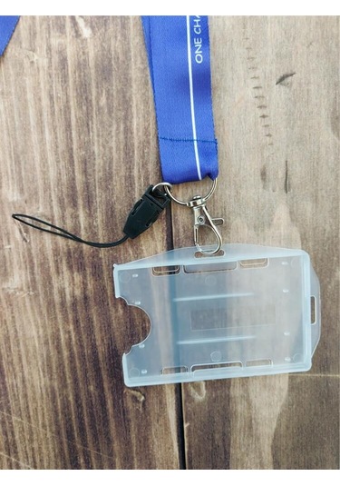 One Life One Chance Mavi Kalp Ritmi Kart Askısı Yaka Kartı Boyun Askı İpi Telefon Askısı