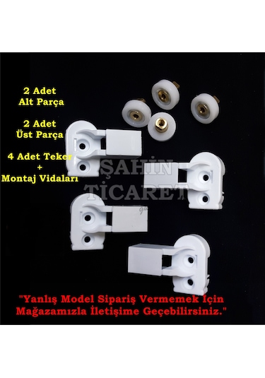 Duşakabin Plastik Kapı Parçası Duşakabin Tekeri Beyaz