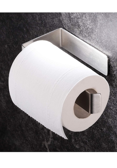 Deltahome Paslanmaz Çelik Yapışkanlı Tuvalet Kağıtlığı - İnox
