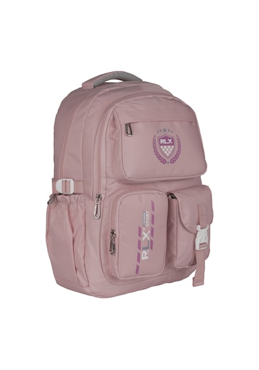 Relaxion Su Geçirmez Çok Gözlü Okul Sırt Çantası Pudra 2058