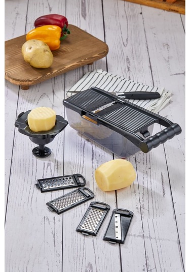 Cooker 5 Bıçaklı Hazneli Lüx Paslanmaz Çelik Rende Ckr3379-siyah Siyah