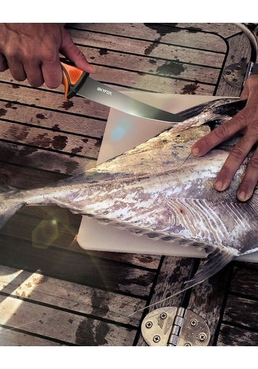 Dancemonkey 18 Cm Paslanmaz Çelik Skyfox Profesyonel Fileto Bıçağı, Kaymaz Sap, Kılıflı