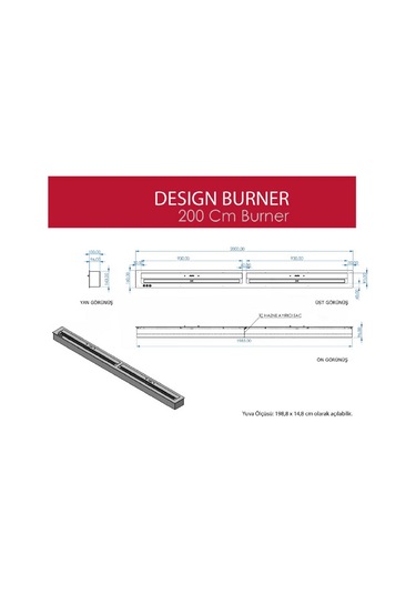 Starfire Design Burner Bioethanol Şömine 200 Cm