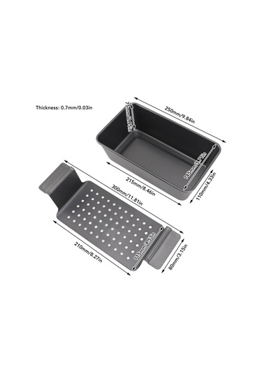 Tenfowee Karbon Çelik Yağ Çıkartıcı Raklı Fırın Tepsisi, Anti Yapışkan Kaplama, Sağlıklı Pişirme, Çok Fonksiyonlu Ekmek Ve Et Loaf Tepsisi Diğer
