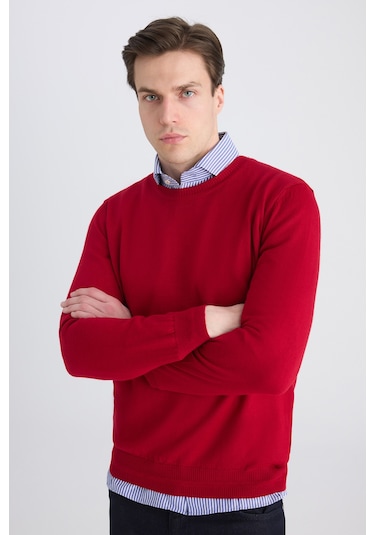 D's Damat Ds Damat Regular Fit Kırmızı Düz Örgü Kazak 5hf062442004m 601