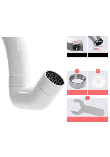 Suntek Mutfak Için 720d Tasarruf Evye Musluk Başlığı Su Beyaz