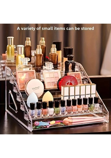 Dashanshop 7 Katmanlı Şeffaf Akrilik Saklama Rafı Kozmetik Ve Banyo Düzenleyici Şeffaf