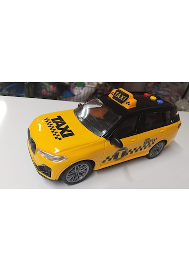 Oyuncak Büyük Boy 23 Cm Işıklı Sesli Sürt Bırak Sarı Taksi