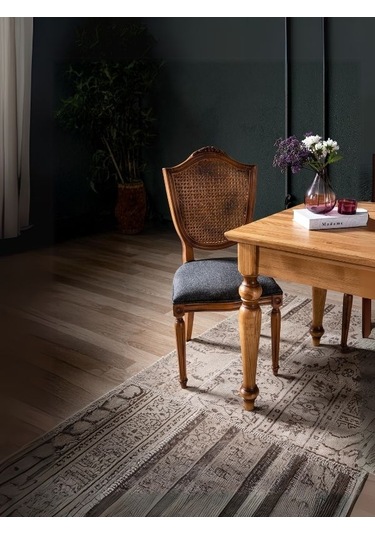 Kupa Torna Oymalı Ahşap Sandalye Ceviz