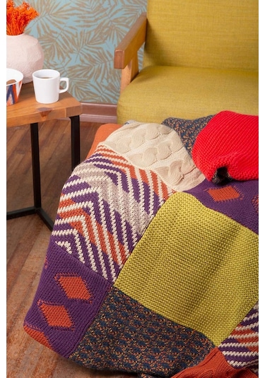 Peraluna Özel Tasarım Patch Tv Battaniyesi 114X168 Cm-114 X 168 Karışık