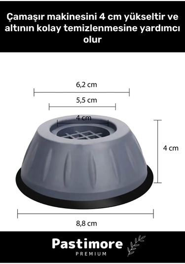 Premium Gürültü Engelleyici Titreşim Önleyici Kauçuk Çamaşır Bulaşık Makinesi 4 Adet Ayak Pedleri