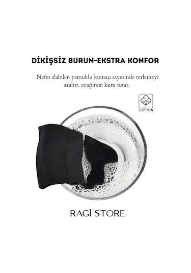 Ragi Store 6'lı Siyah Erkek Penye Burun Dikişsiz Çorap Siyah
