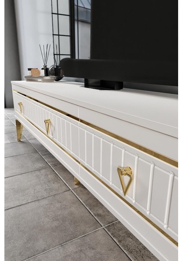 150 CM KLAS MDF MEBRAN KAPAK EKRU GOLD