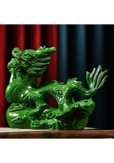 Kırmızı Ejderha Süs Çin Feng Shui Ejderha Heykeli Şanslı Ahşap Hayvanlar Heykelcik Ofis Ev Dekorasyon İçin 12cm